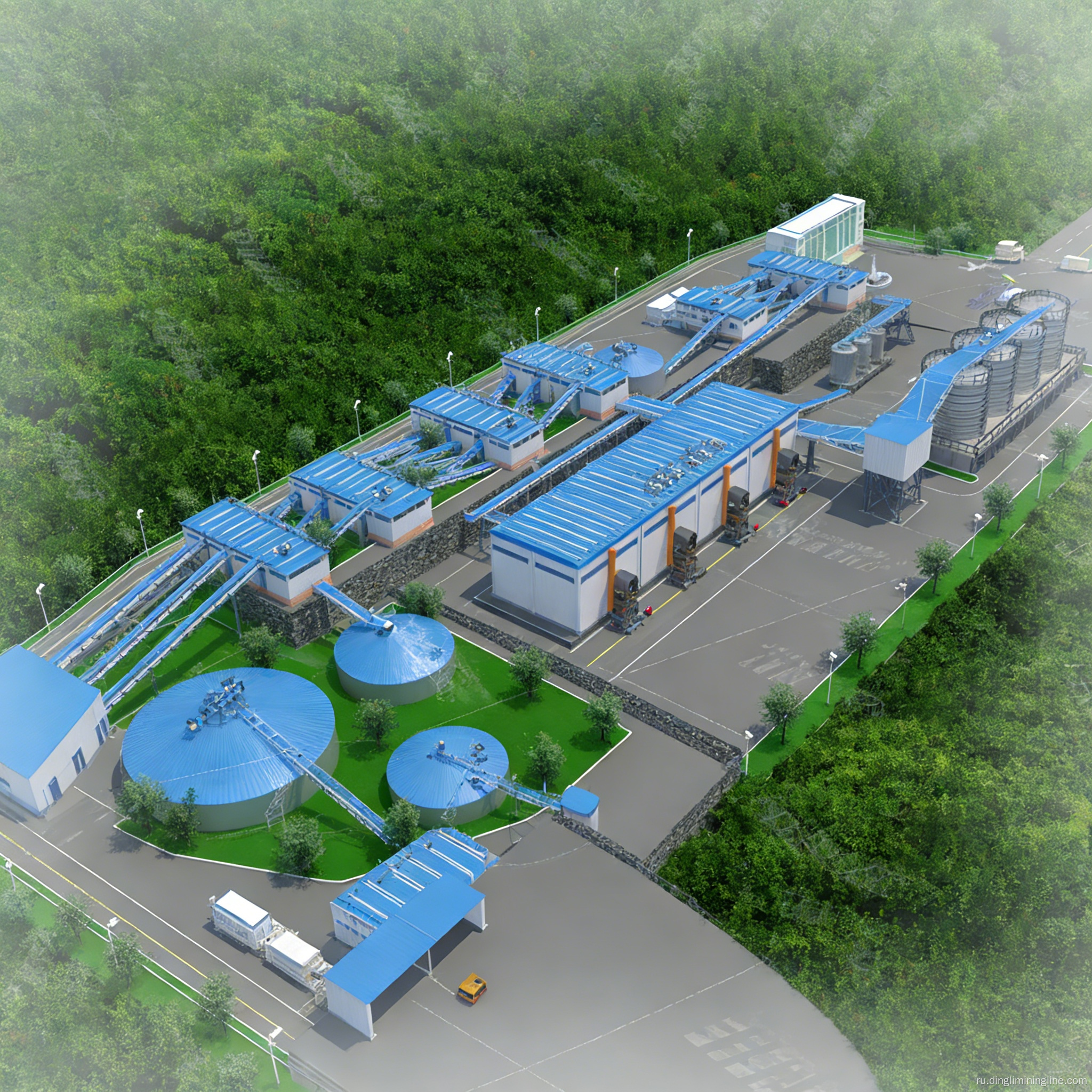 Линия по производству известнякового заполнителя и песка производительностью 2500 тонн в час