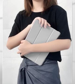 PU Flip Slim Stand Protective Cover with Hard PC Translucent Back Shell for iPad 10th Gen 2022