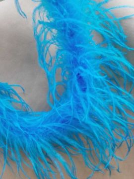 Hot Sale One Layer Dye Blue Ostrich Feather Boa