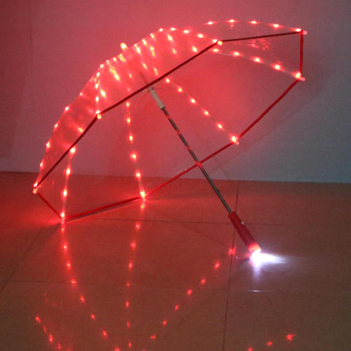 Paraguas recto con luz LED de seguridad y visibilidad nocturna