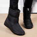 Lazy people step on snow boots
