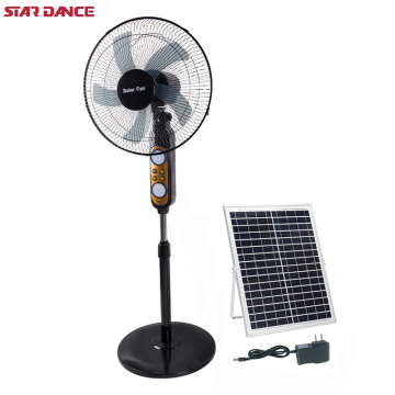 High Quality 16" DC Pedestal Fan with Solar Panel and Battery