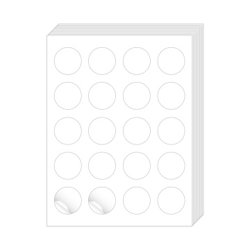 1.5" round 20 labels per label sheet