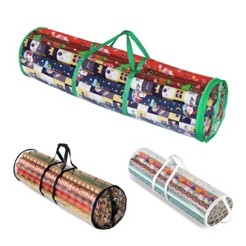 Transparent Plastic Wrap Organizer - Standard Roll Bag with Handle for Wholesale Christmas Holiday