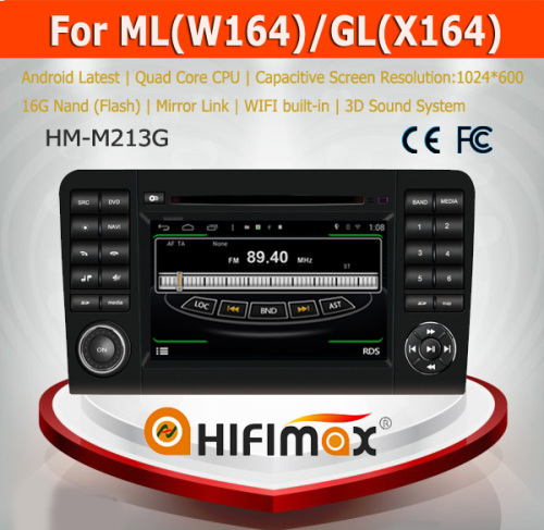 HIFIMAX Android 4.4.4 quad core car radio dvd gps navigation system for ML CLASS/GL CLASS