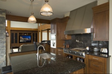 Oak MFC Veneering Finish Antique Kitchen Cabinet