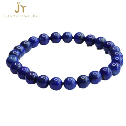 Minimalist Lapis Lazuli Healing Crystal Bracelets with Round Beads