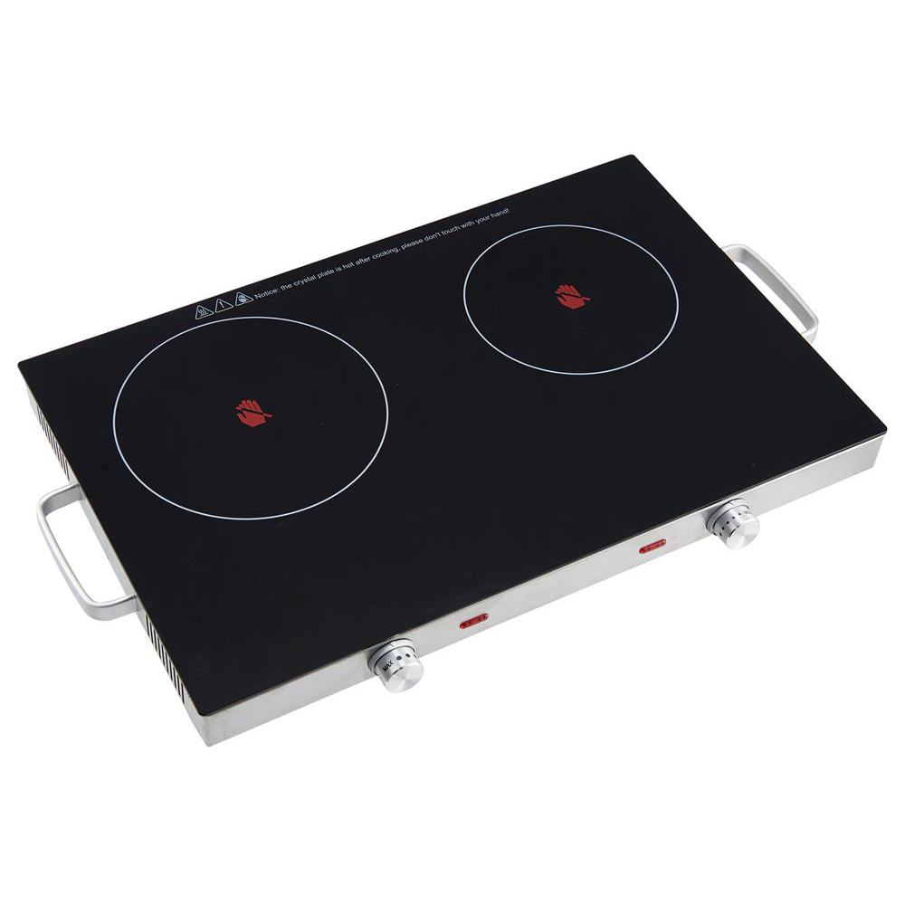 2800W Black Double Portable Cooktop Countertop Burner