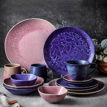 Vintage Dinner Set: Stoneware Ceramics, Coffee Mugs, Plates, and Bowls