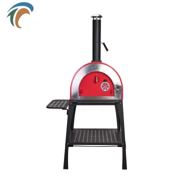 Charcoal wood fire outdoor pizza oven portable wheels commercial freestanding pizza oven