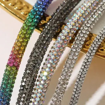 Hot Selling Hoodie String with Diamond Tube Crystal Rhinestone Rope Trim