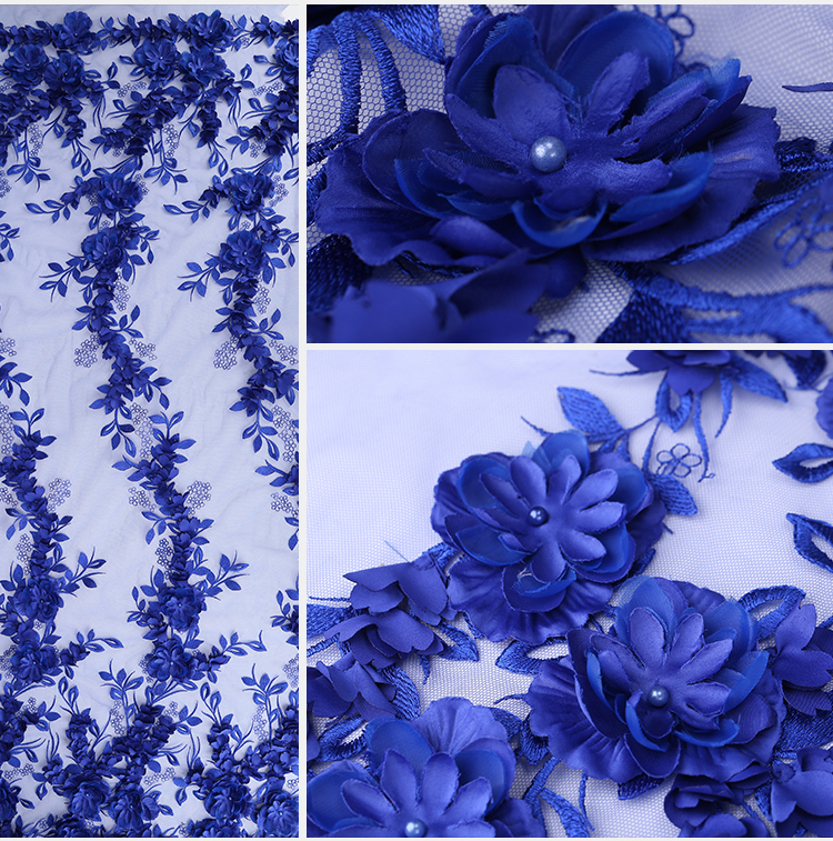 3d embroidery applique lace fabric