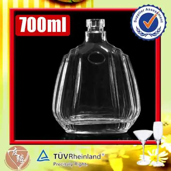 700ml cork top unique clear glass alcohol bottle wholesale