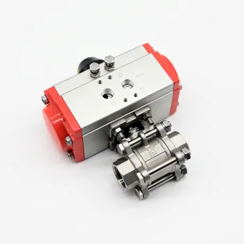 JTAIV Wholesale Double Acting Stainless Steel Air Water oil Control 3PC Pneumatic threaded Ball Valve water valve with air valve