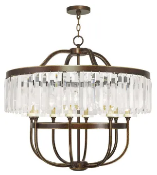 Bird cage shape classic indoor crystal pendant lamp