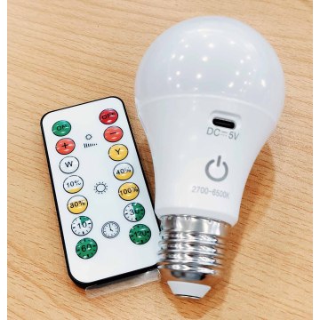 Rechargeable battery remote control LED light bulb