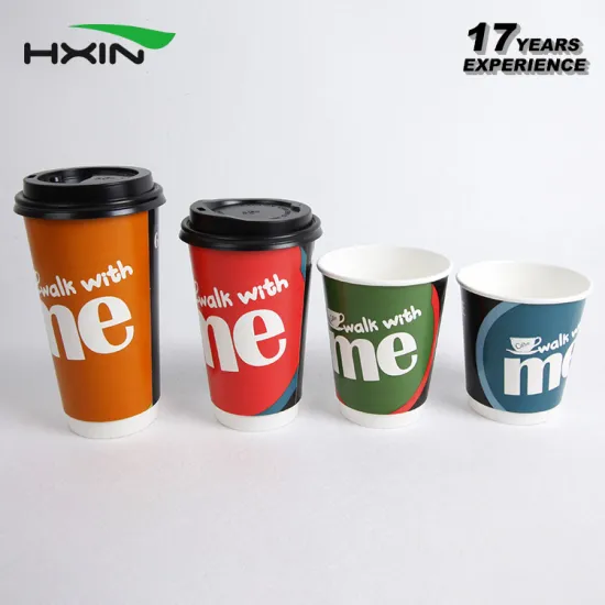 Wholesale disposable custom printed double wall paper cup for hot coffee