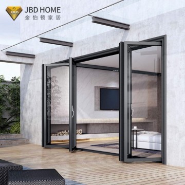 Modèn konsepsyon metal ankadreman asye pòt franse