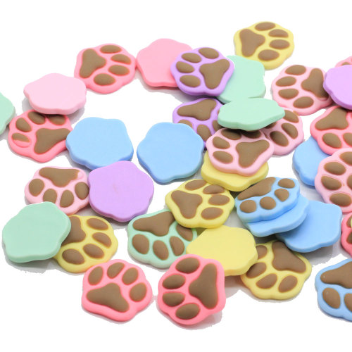 Hot Selling Mini Cute Bear Claw Print Shaped Resin Beads DIY Nail Decor Charms Phone Shell Handmade Decoration