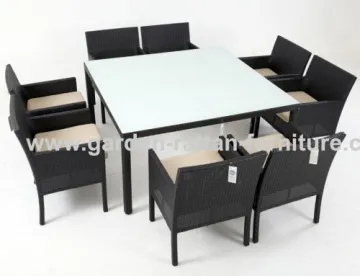Garden Rattan Dining Table And Chair 8 Persons Sets 