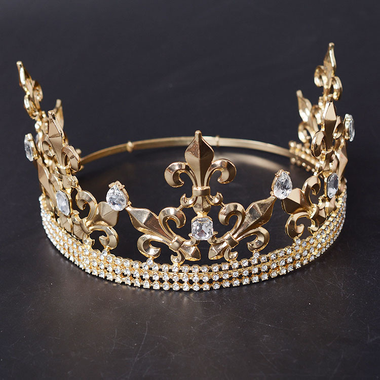 Gold Metal Flower-de-luce Pageant Tiaras