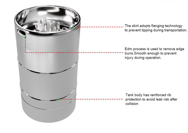 200L Stainless Steel Electrolyte Storage Barrel Tank