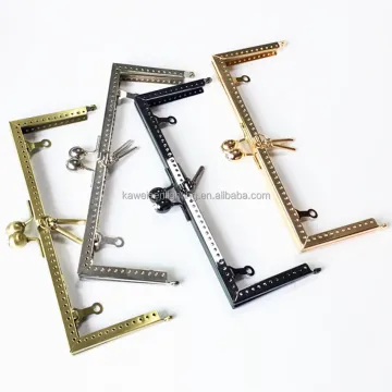 Metal Rectangular Kiss Lock Purse Frame for Handbags and Caskets - Suitable for Women