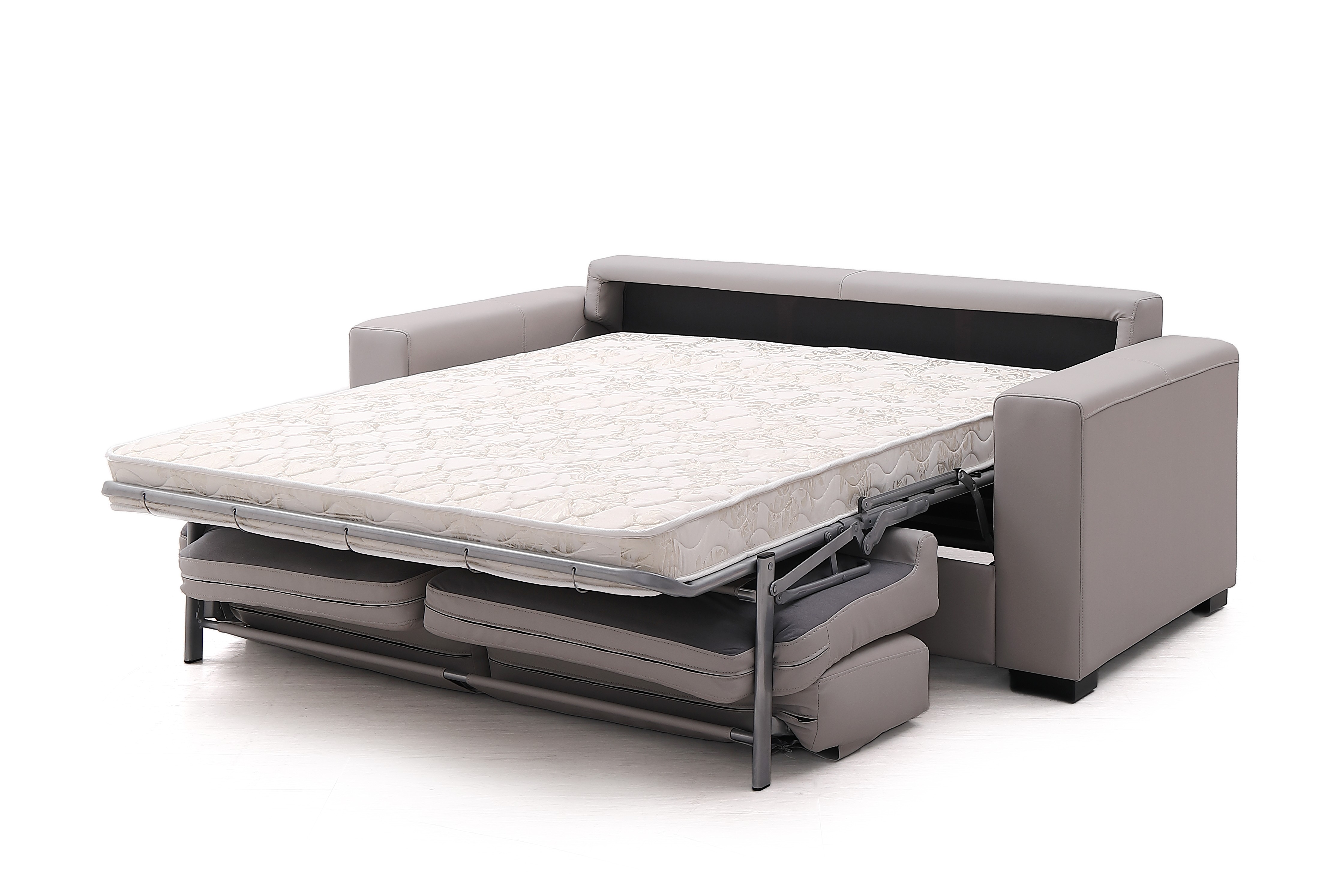 Modern grijs leer cabriolebeerbed met matras