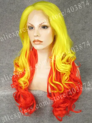 Hot Sale lace front wigs Synthetic Two Tones Colored Wigs online wigs