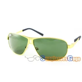 Christmas Discount - Ray Ban RB 3316 Lifestyle Sunglasses Gold Frame with Green Lens