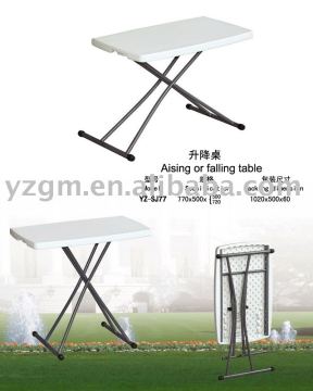plastic blow molding foldable table with height adjustable