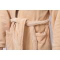 Thick Warm Flannel Fleece Luxury Hooded Hotel Bathrobe