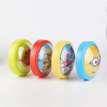 Round Shape Cartoon Image LED Light with Touch Control, AA Battery Powered, Plastic Design
