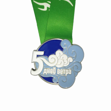 Light Color Metal Cloud Enamel Medal