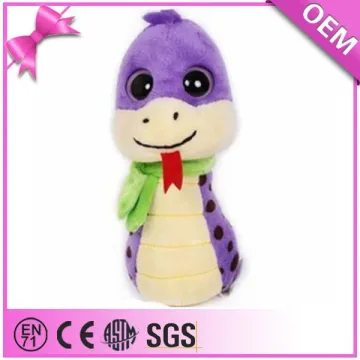 Promotional purple big eyes snake toy cute snake soft plush toys