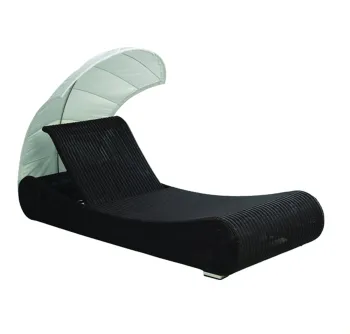 Resort Aluminum Lounger with Canopy for Swimming Pool and Beach