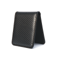 RFID Black Carbon Fiber Wallet Dengan Kulit Tulen