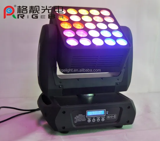 LED Wash Beam 4in1 RGBW 25*12W LED Matrix Moving Head Disco Stage Light