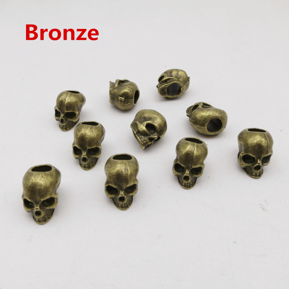 10Pcs/Pack viking skull silver/Bronze hair braid dread beard dreadlock beads rings tube approx 4.5mm hole for hair accessories