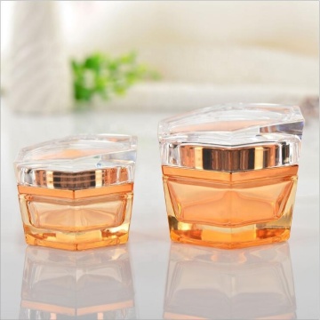 Clear glass Hexagon cosmetic Spray Bottle and jar