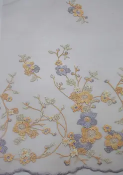 100% Polyester Fashion Design Embroidery Mesh Fabric