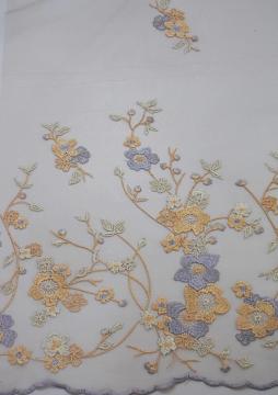 100% Polyester Fashion Design Embroidery Mesh Fabric