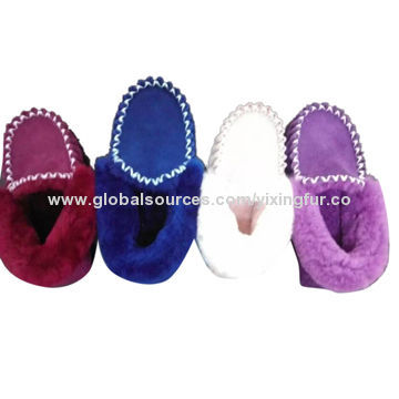 2014 new style children's warm winter indoor & outdoor sheepskin casual shoes with long thick wool