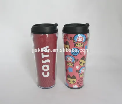 Plastic Insulated Costa Coffee Mug with Paper Insert