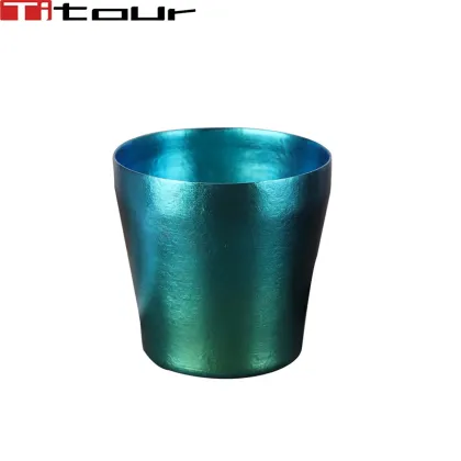 Outdoor portable pure titanium ice flower water cup