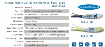 thermometer with flexible tips