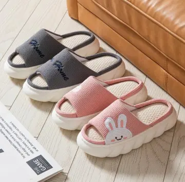 Summer Cartoon Linen Slippers: Stylish & Comfortable Indoor Shoes for Men and Women