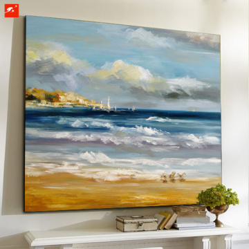 Seaside View Downtown Skyline Oil Painting