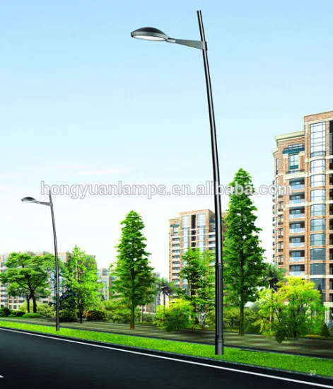 good quality galvanized with painting with bracket street pole