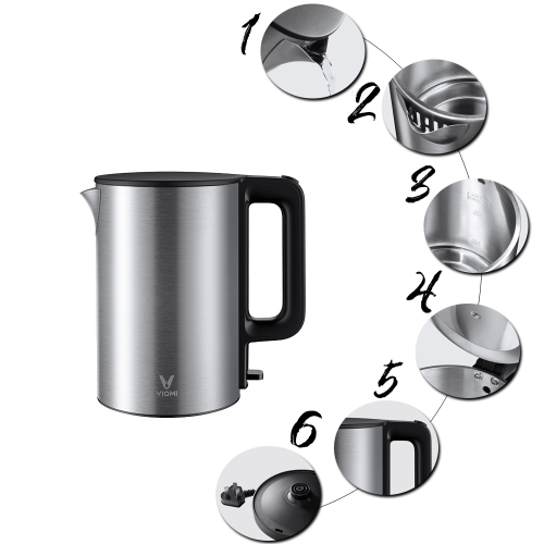 Viomi 1800w 1.5l Electric Kettle Intelligent Thermostat Anti-scalding ...
